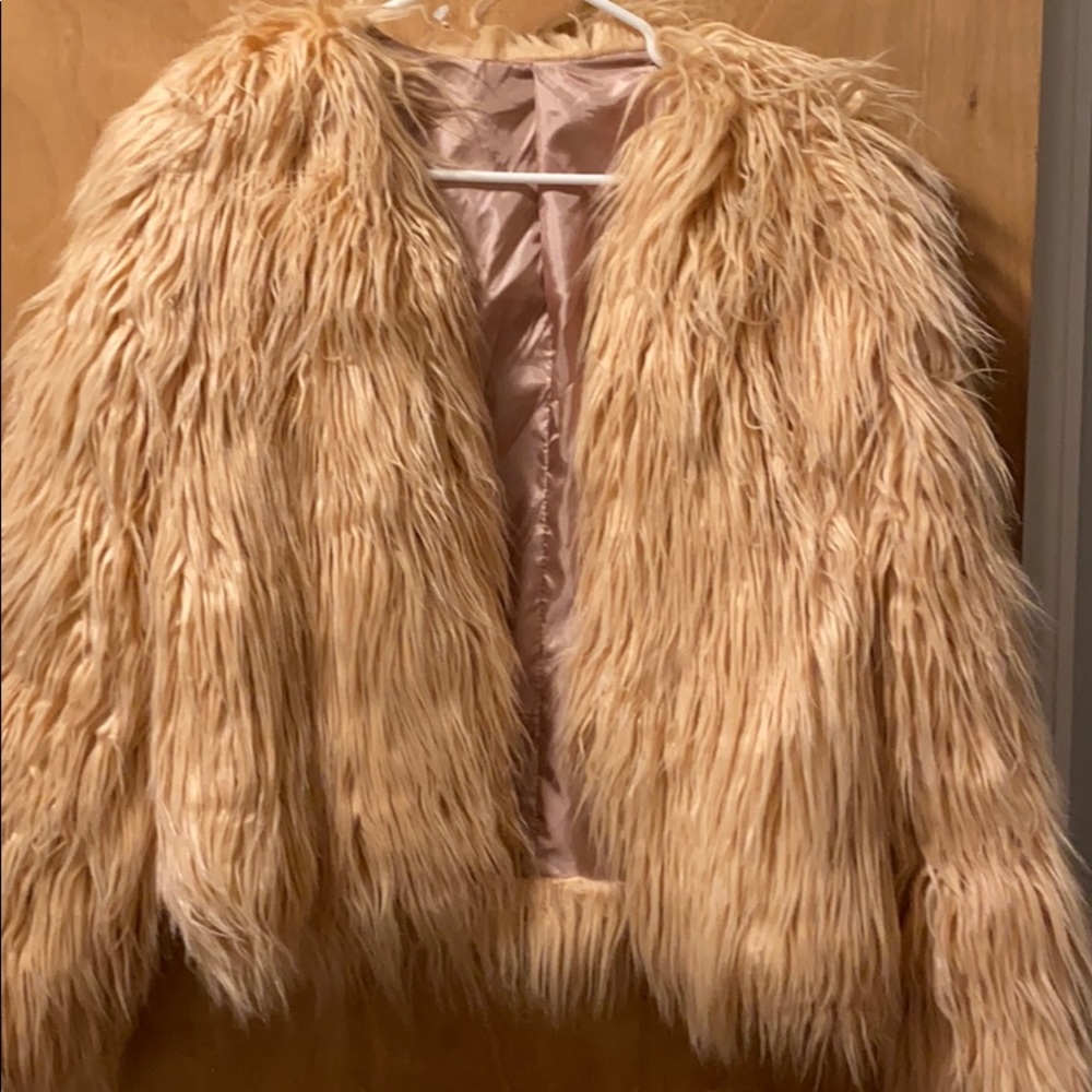 Cute shaggy pink jacket